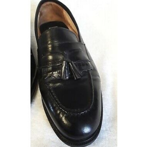 Stanley Blacker Mens Black Leather Tassle Loafers main image 3